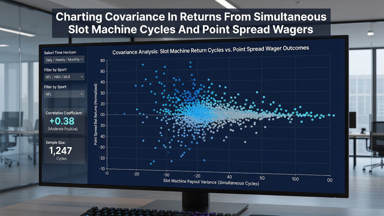 Detailed chart showing covariance matrix outputs from paired slot and sports betting return data collected across extended sessions