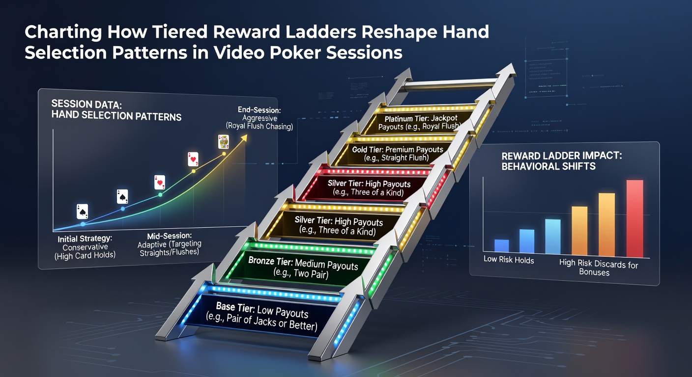 Chart showing tiered reward ladders influencing video poker player decisions over multiple sessions