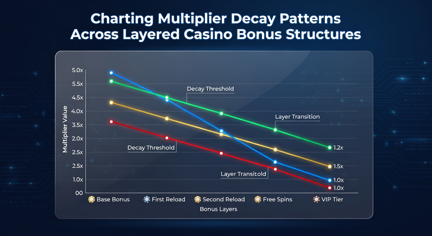 Graph illustrating multiplier decay rates across successive bonus layers in casino promotions