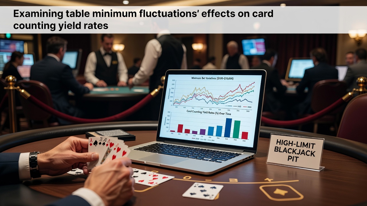 High-limit blackjack table setup in a casino environment showing chip stacks and dealer area